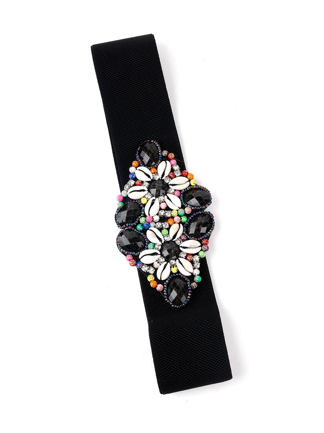 ODETTE Women Black Embellished Belt Price in India