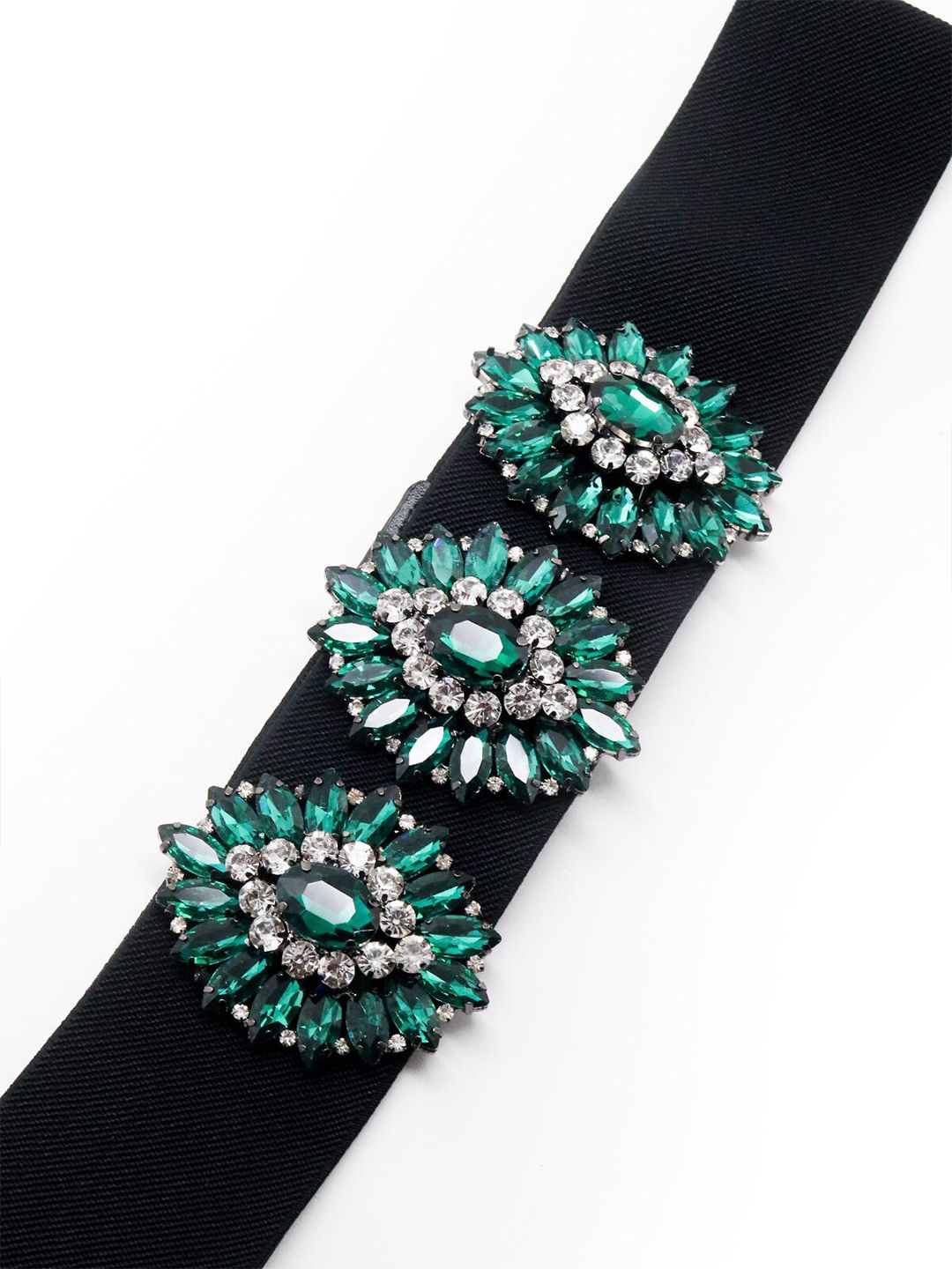 ODETTE Women Green Embellished Belt Price in India