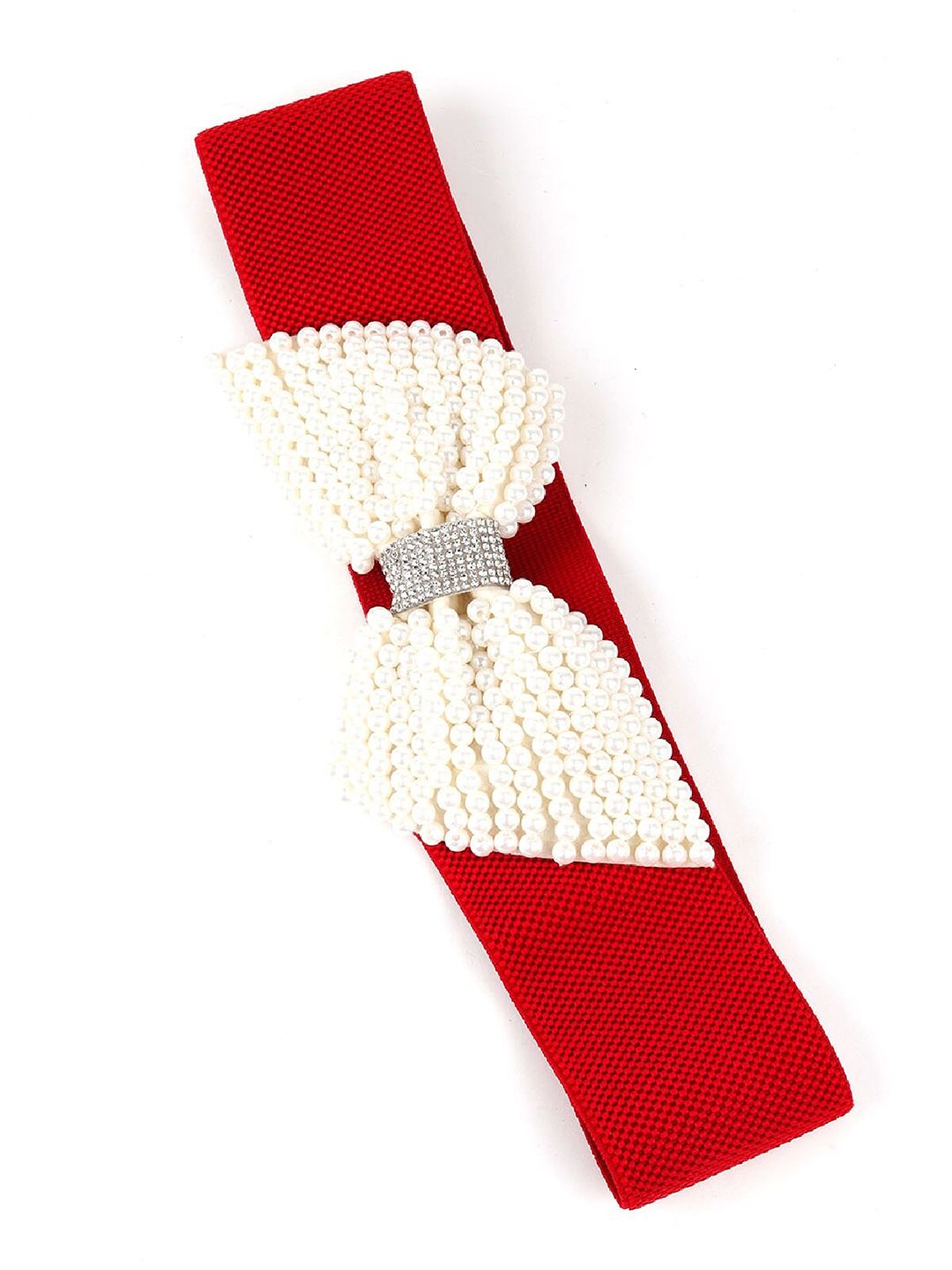 ODETTE Women Red Embellished Bow Belt Price in India