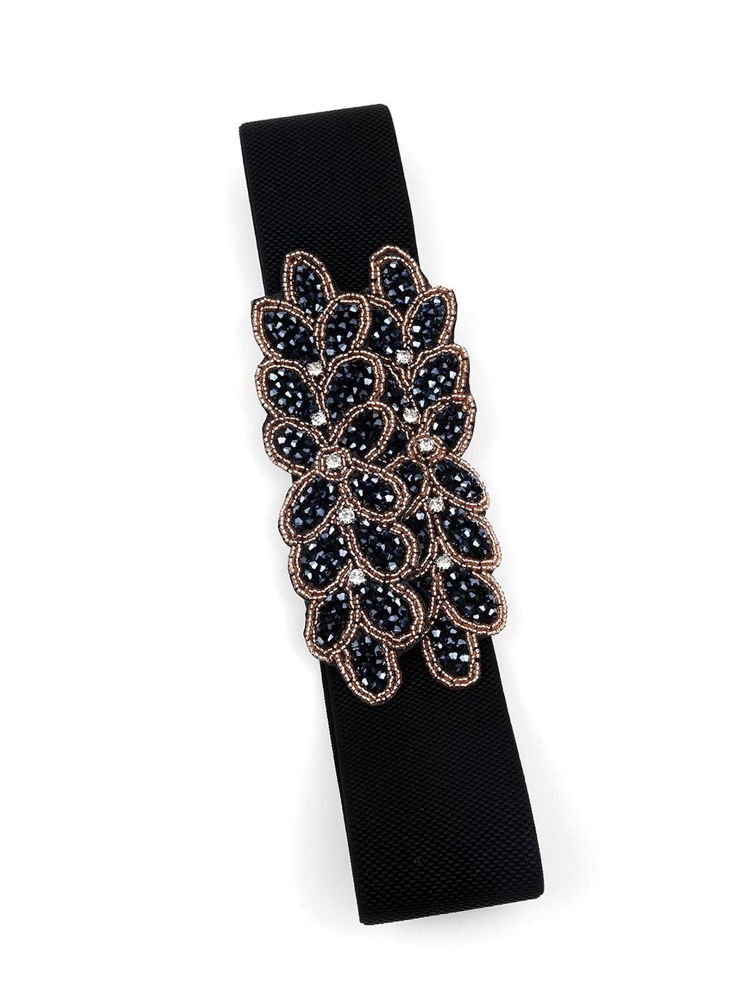 ODETTE Women Black Embellished Belt Price in India