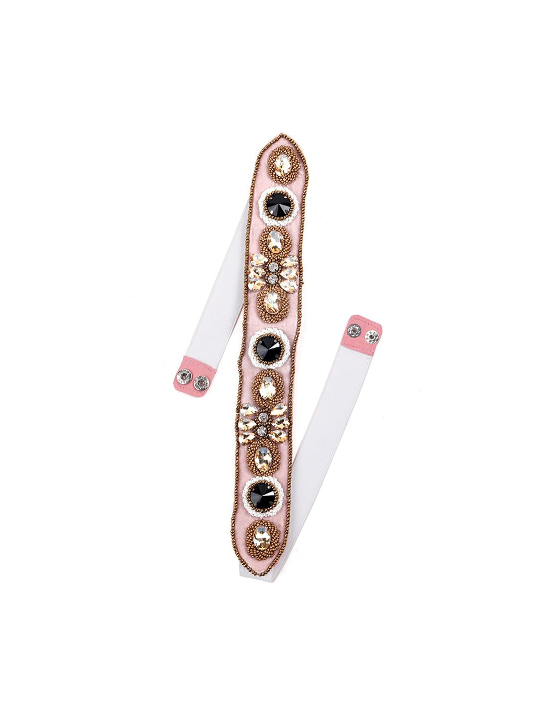 ODETTE Women Pink Embellished PU Belt Price in India