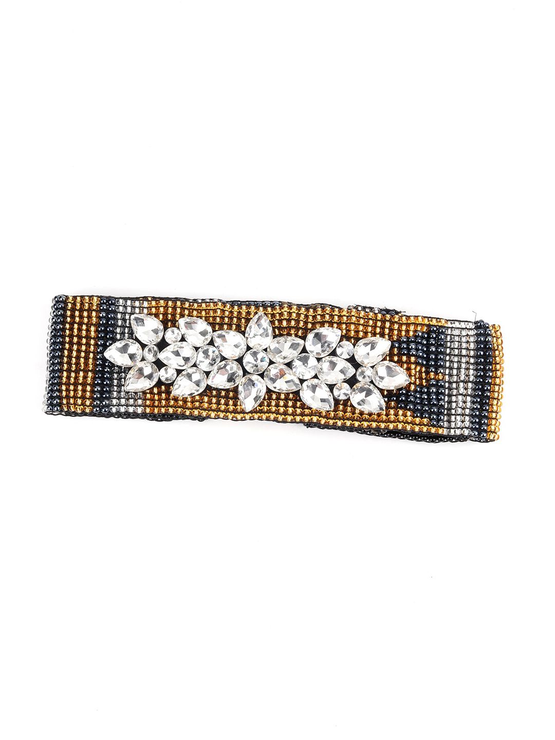 ODETTE Women Black Embellished PU Belt Price in India