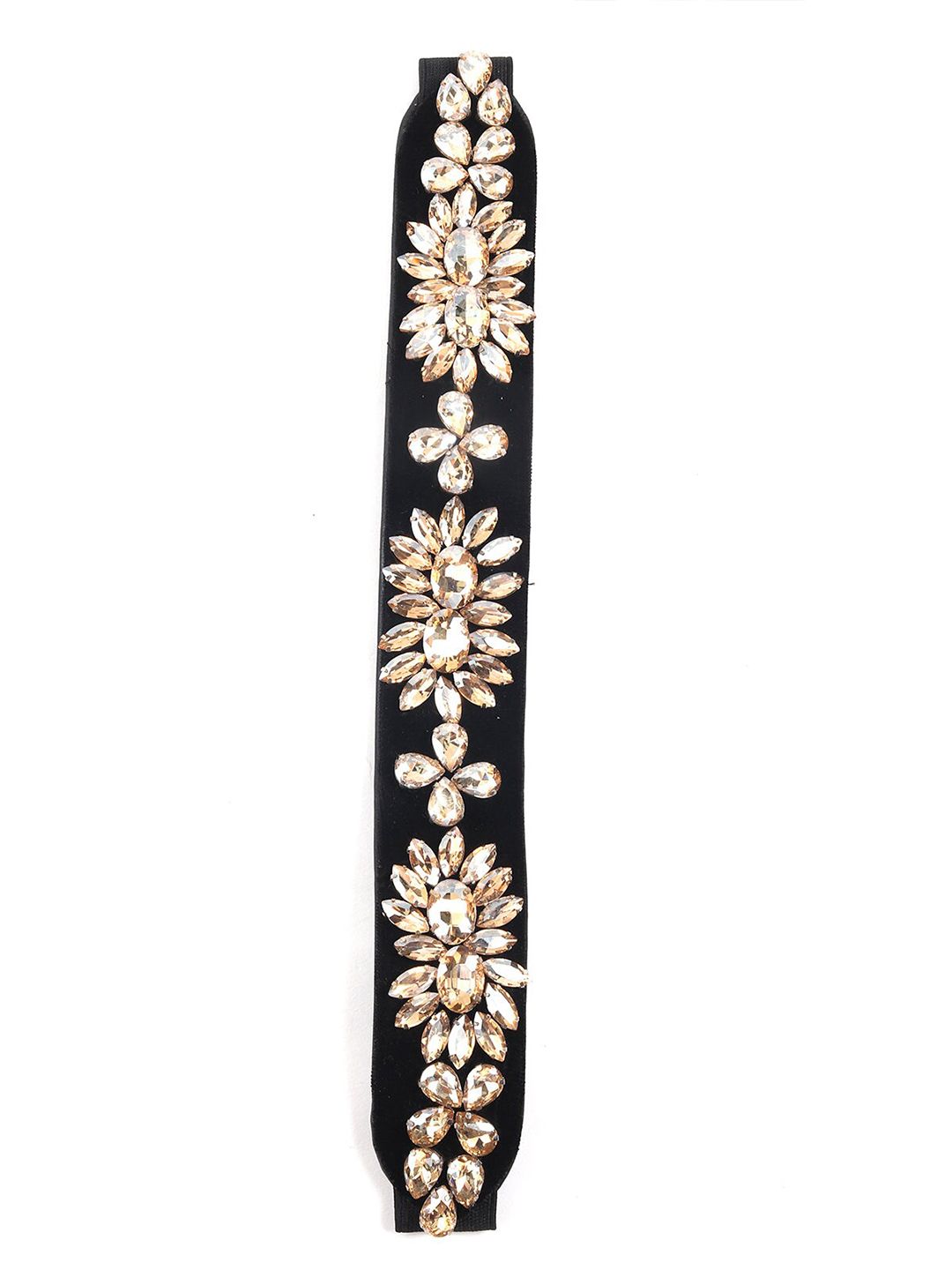 ODETTE Women Black Embellished Belt Price in India