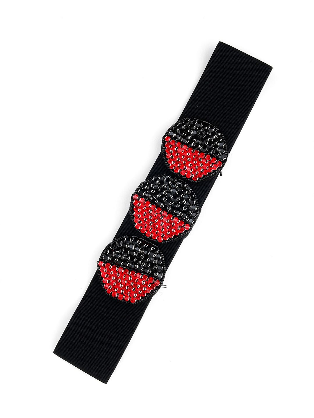 ODETTE Women Red Embellished PU Belt Price in India