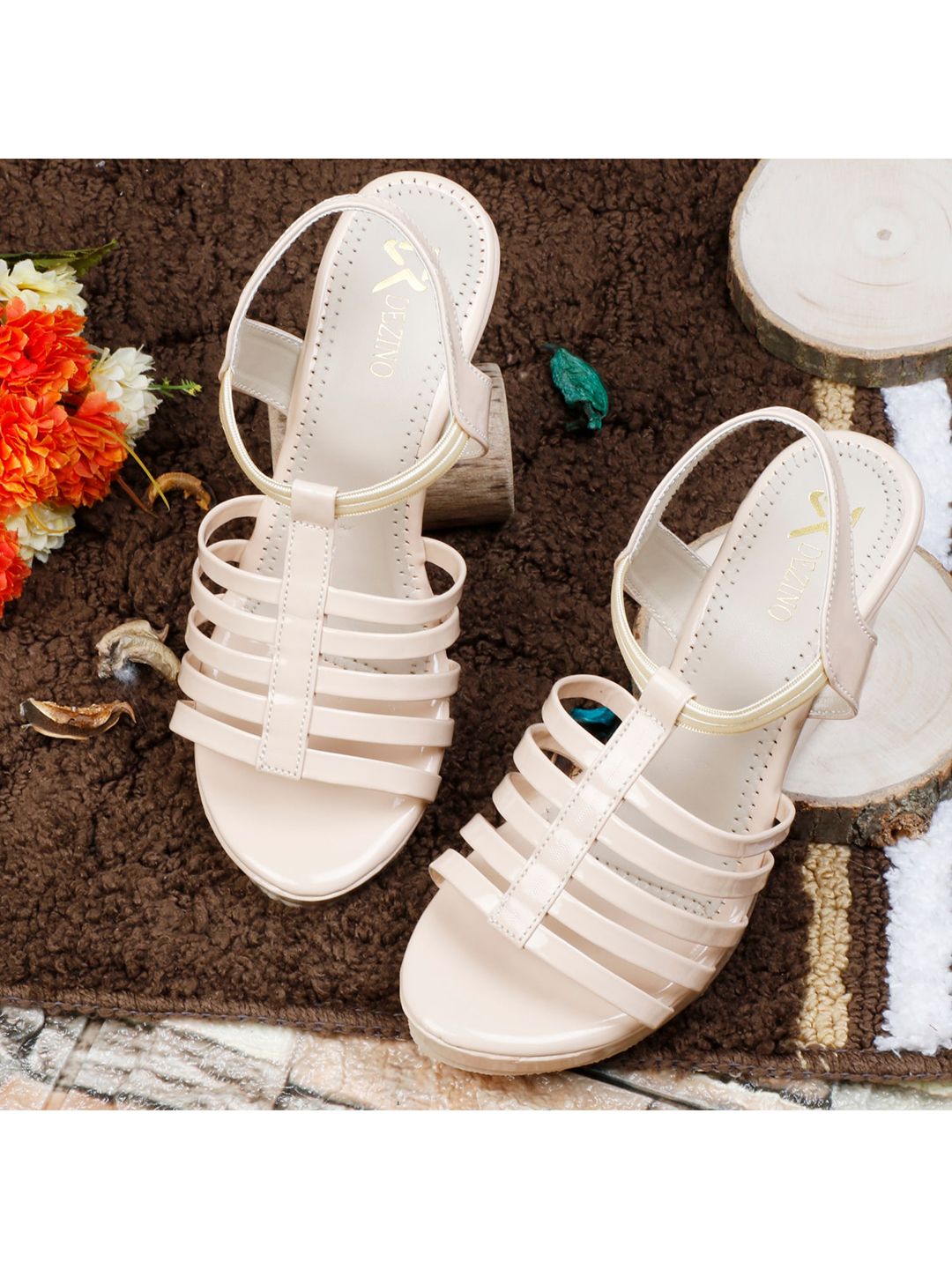 R DEZINO Cream-Coloured Wedge Heels Price in India