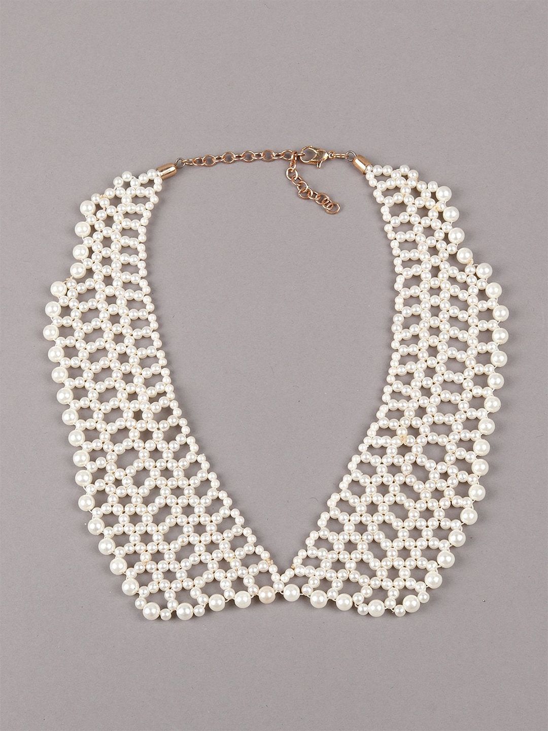 ODETTE White Pearl Beaded Statement Necklace Price in India