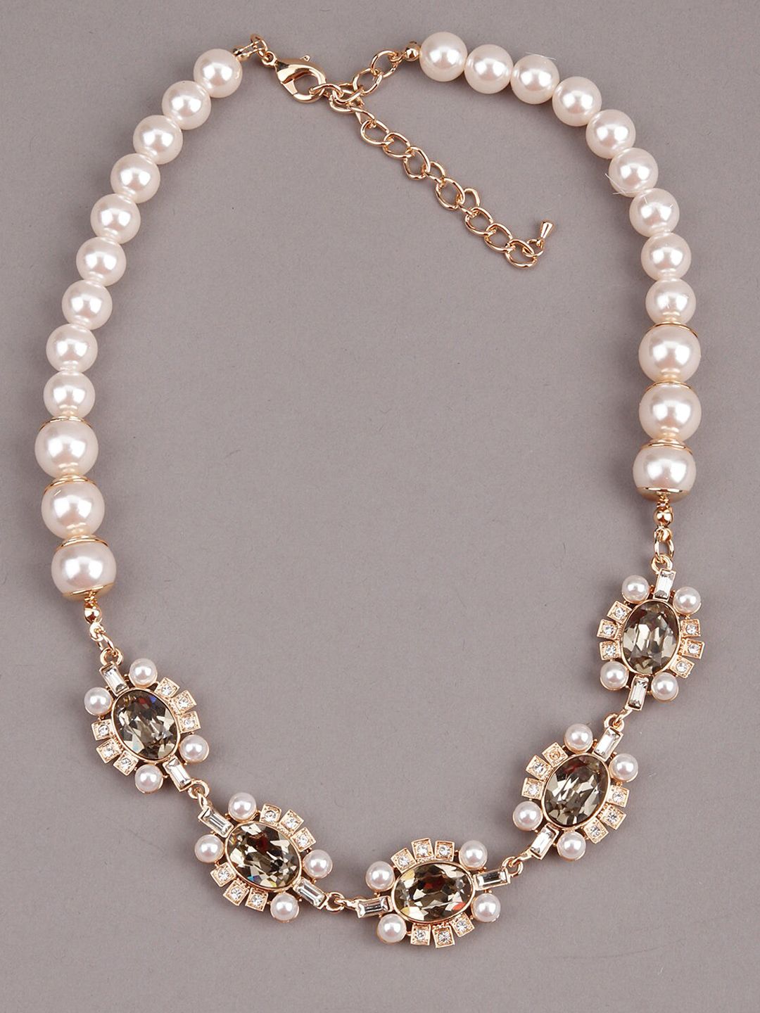 ODETTE Gold-Toned & White Pearl Necklace Price in India