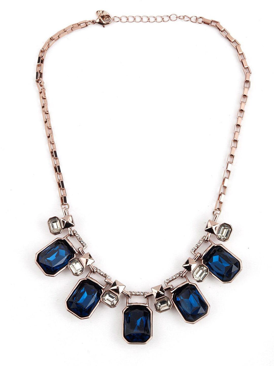 ODETTE Gold-Toned & Navy Blue Necklace Price in India