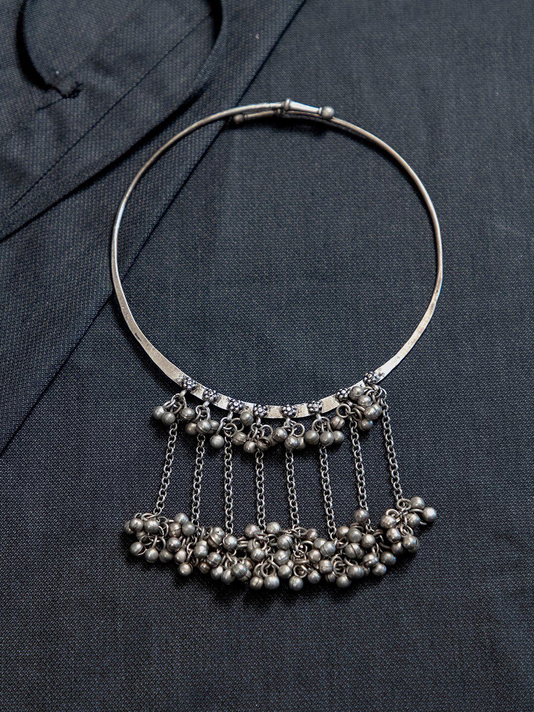 creyons by mansi Silver-Toned Ghunghroo Necklace Price in India
