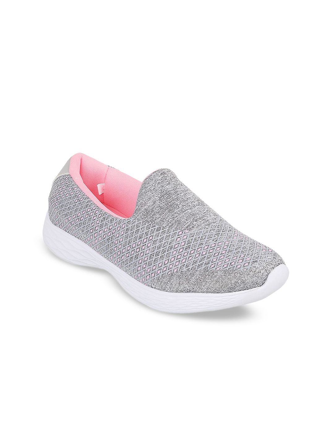 Metro Women Grey Woven Design Slip-On Sneakers Price in India