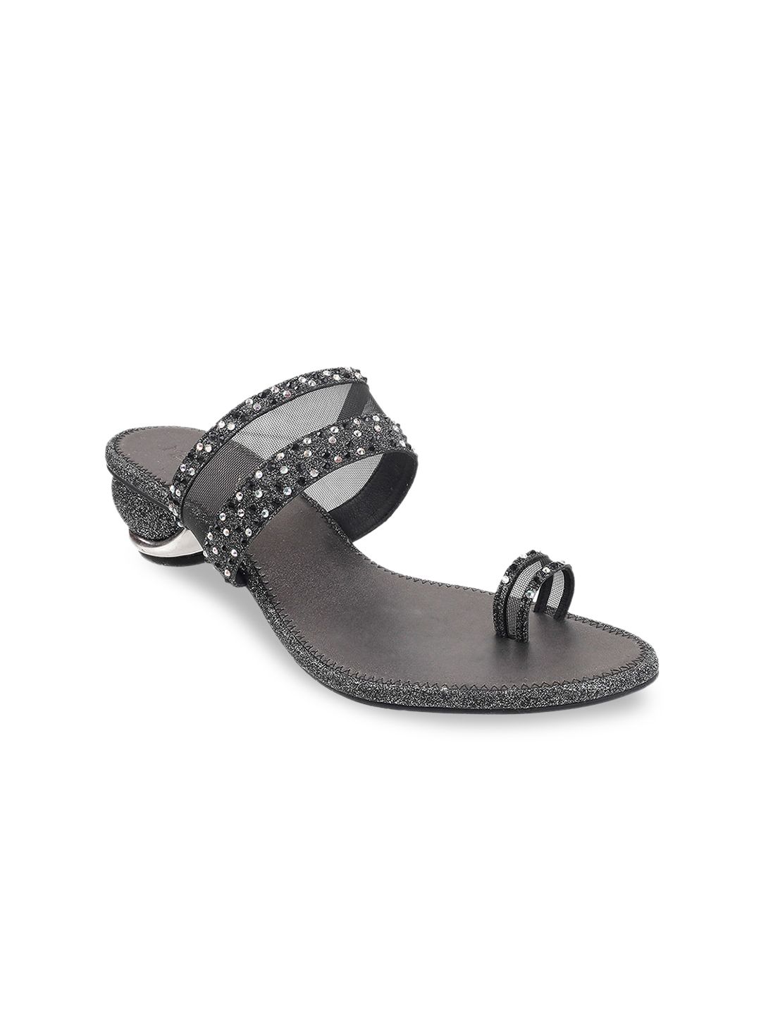 Metro Women Grey Embellished Block Heels Price in India