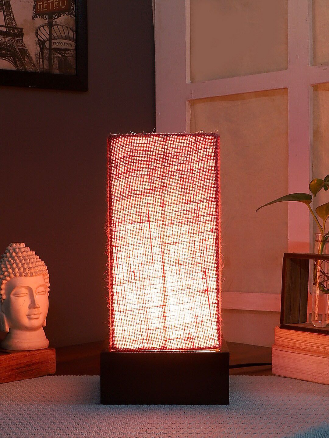 Devansh Pink Solid Contemporary Bedside Standard Table Lamp with Shade Price in India