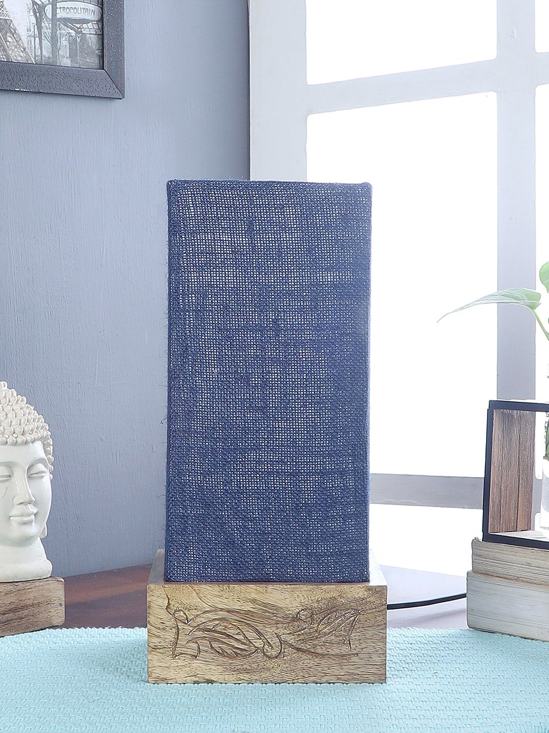 Devansh Blue Solid Table Lamp Price in India