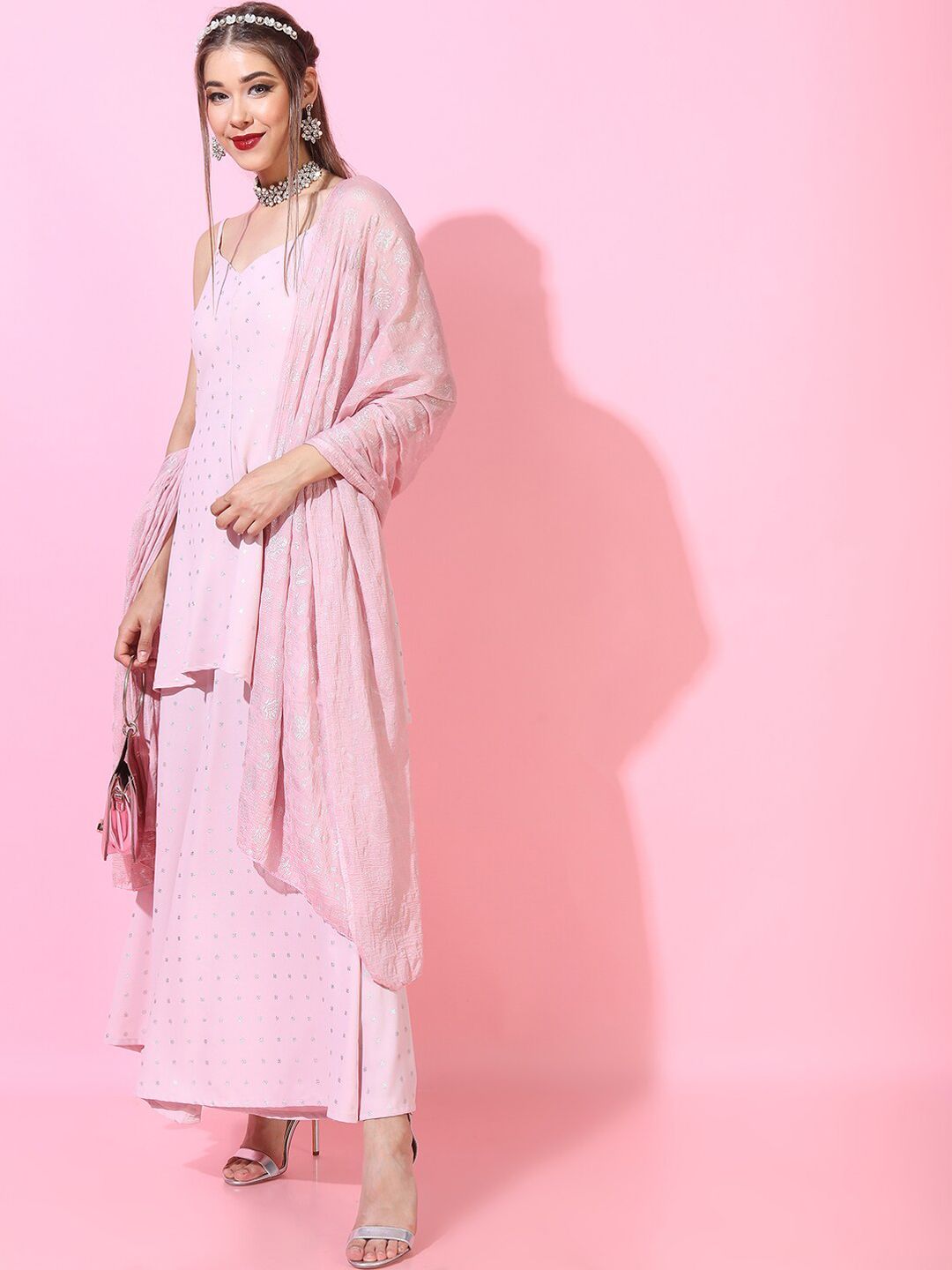 Vishudh Women Printed Kurta with Palazzo & Dupatta Price in India