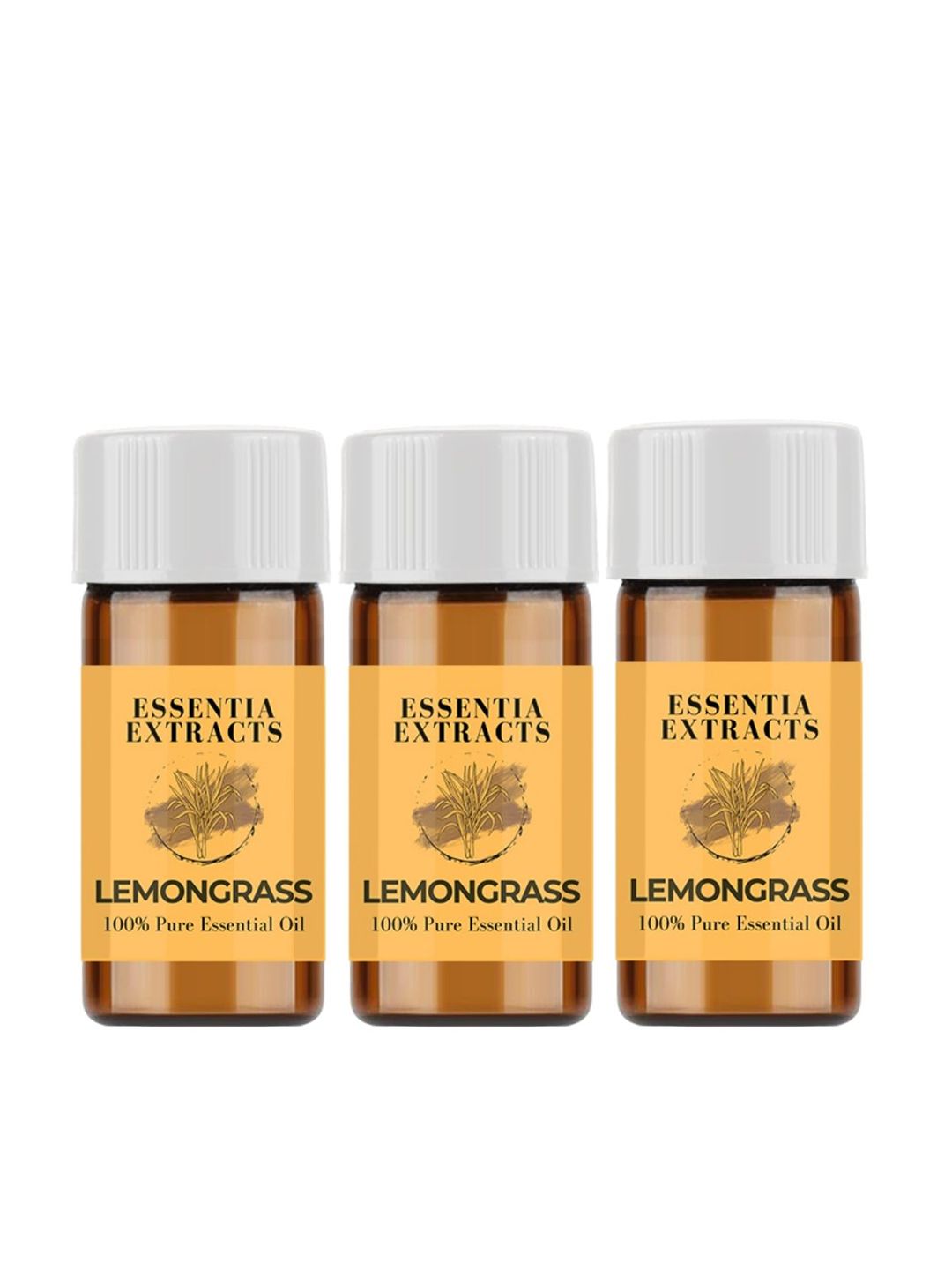 ESSENTIA EXTRACTS Set of 3 Transparent Lemongrass Essential Oil - 9 ml Each Price in India