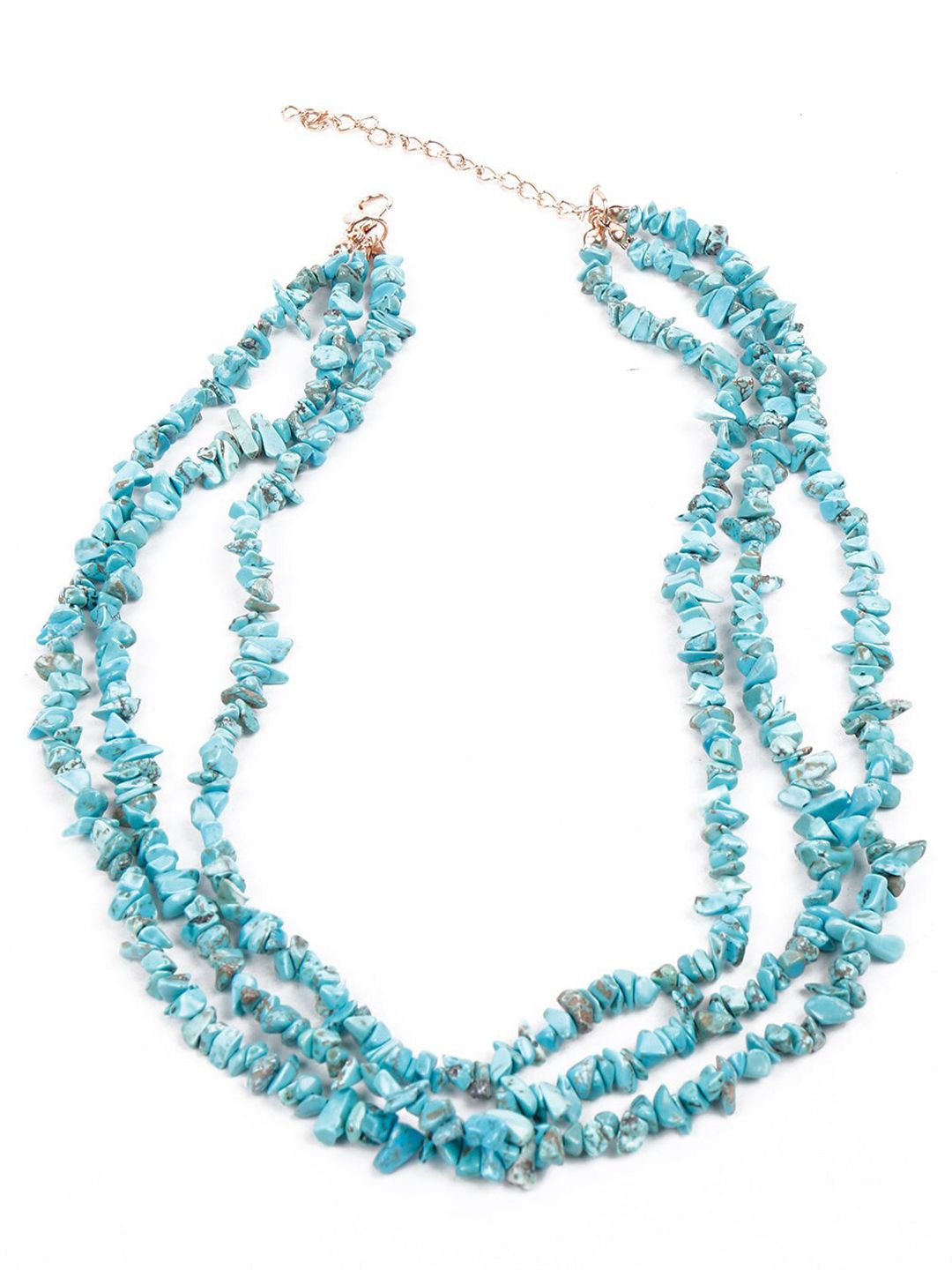 ODETTE Blue Layered Beaded Link Necklace Price in India