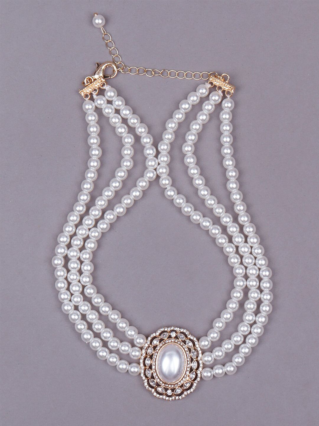 ODETTE Silver-Toned Beaded Necklace Price in India