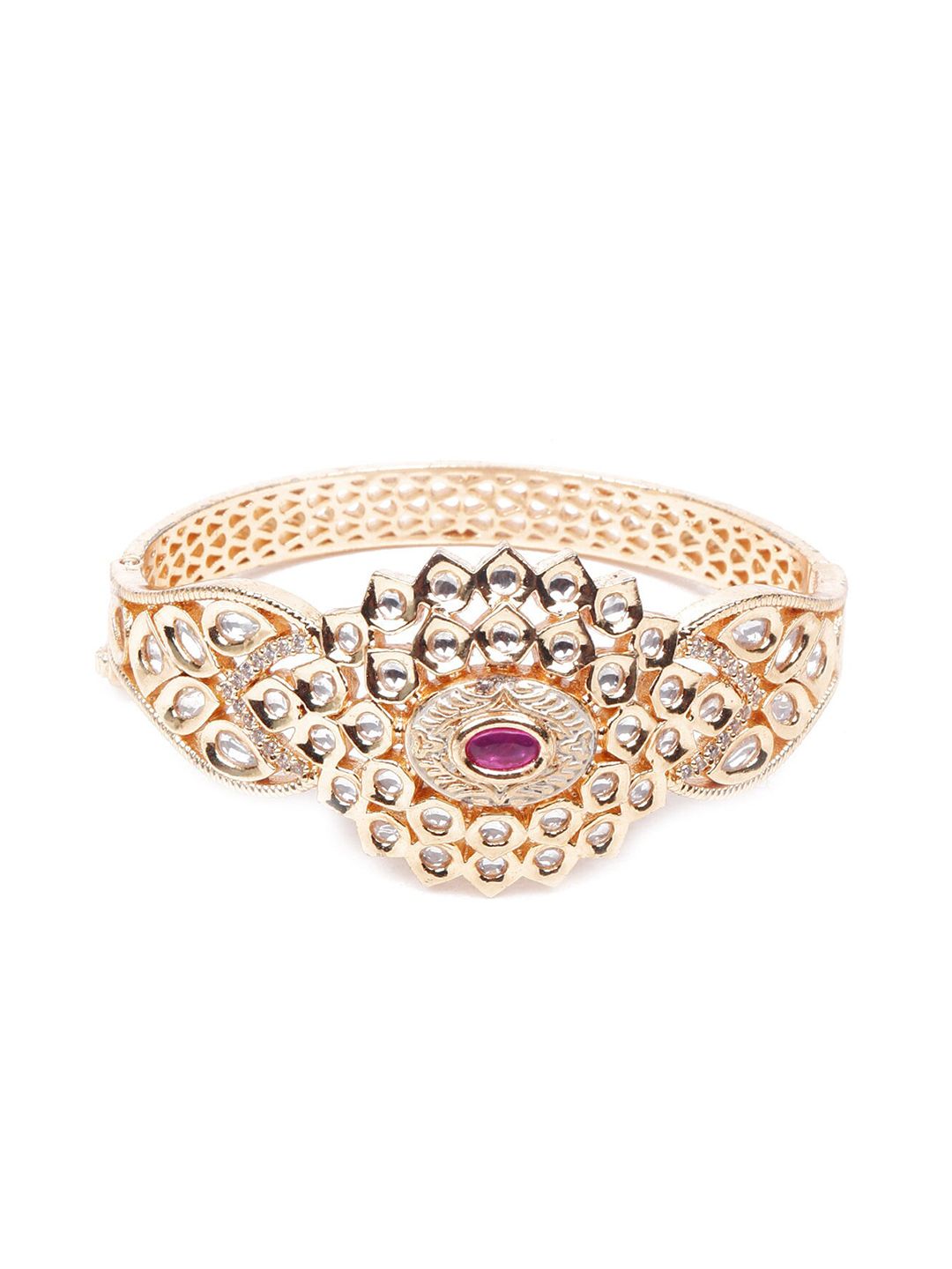 ODETTE Women Gold-Toned & Pink Wraparound Bracelet Price in India