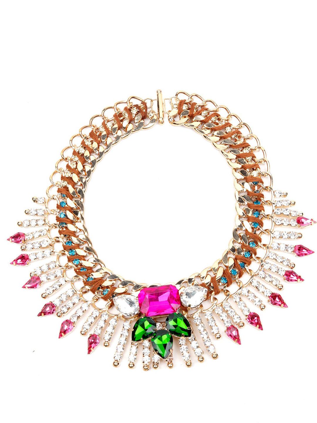 ODETTE Gold-Toned & Pink Beaded Necklace Price in India