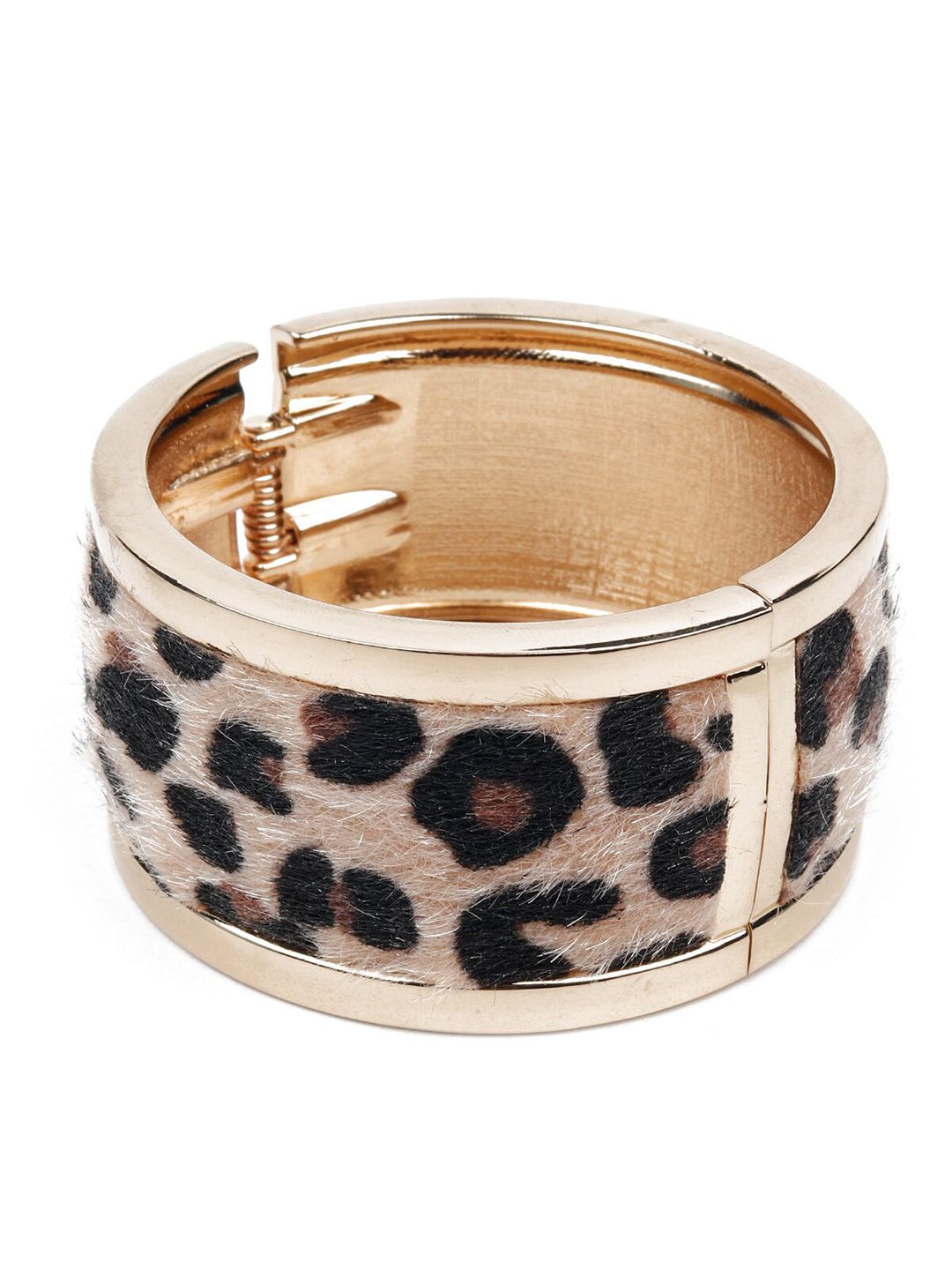 ODETTE Women Gold-Toned & Black Animal Printed Armlet Bracelet Price in India