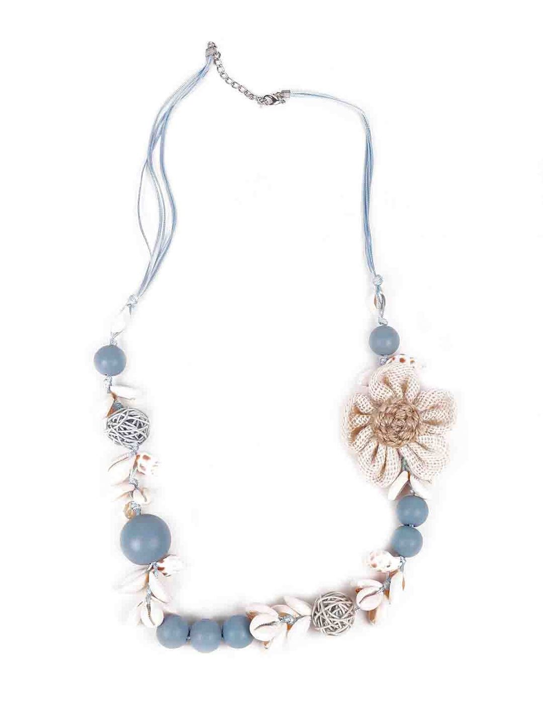 ODETTE Blue & White Beaded Necklace Price in India