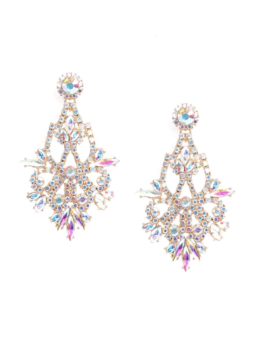 ODETTE Multicoloured Leaf Shaped Drop Earrings Price in India