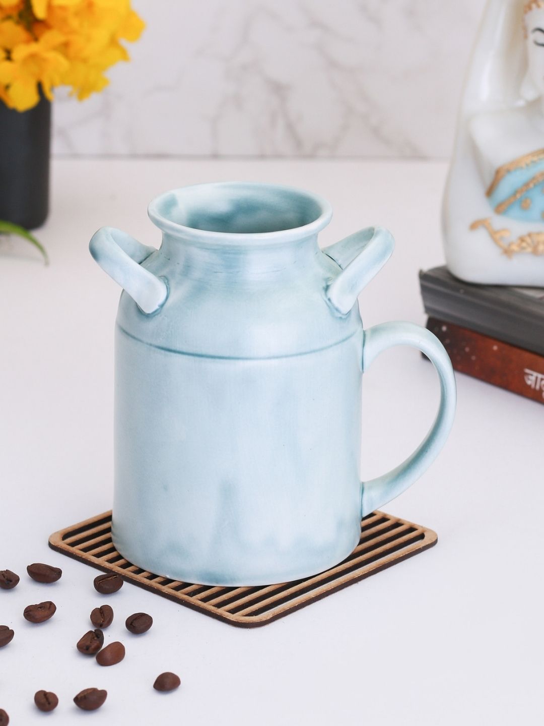 CLAY CRAFT Blue Solid Ceramic Glossy Milk Mug 1 Piece Price in India
