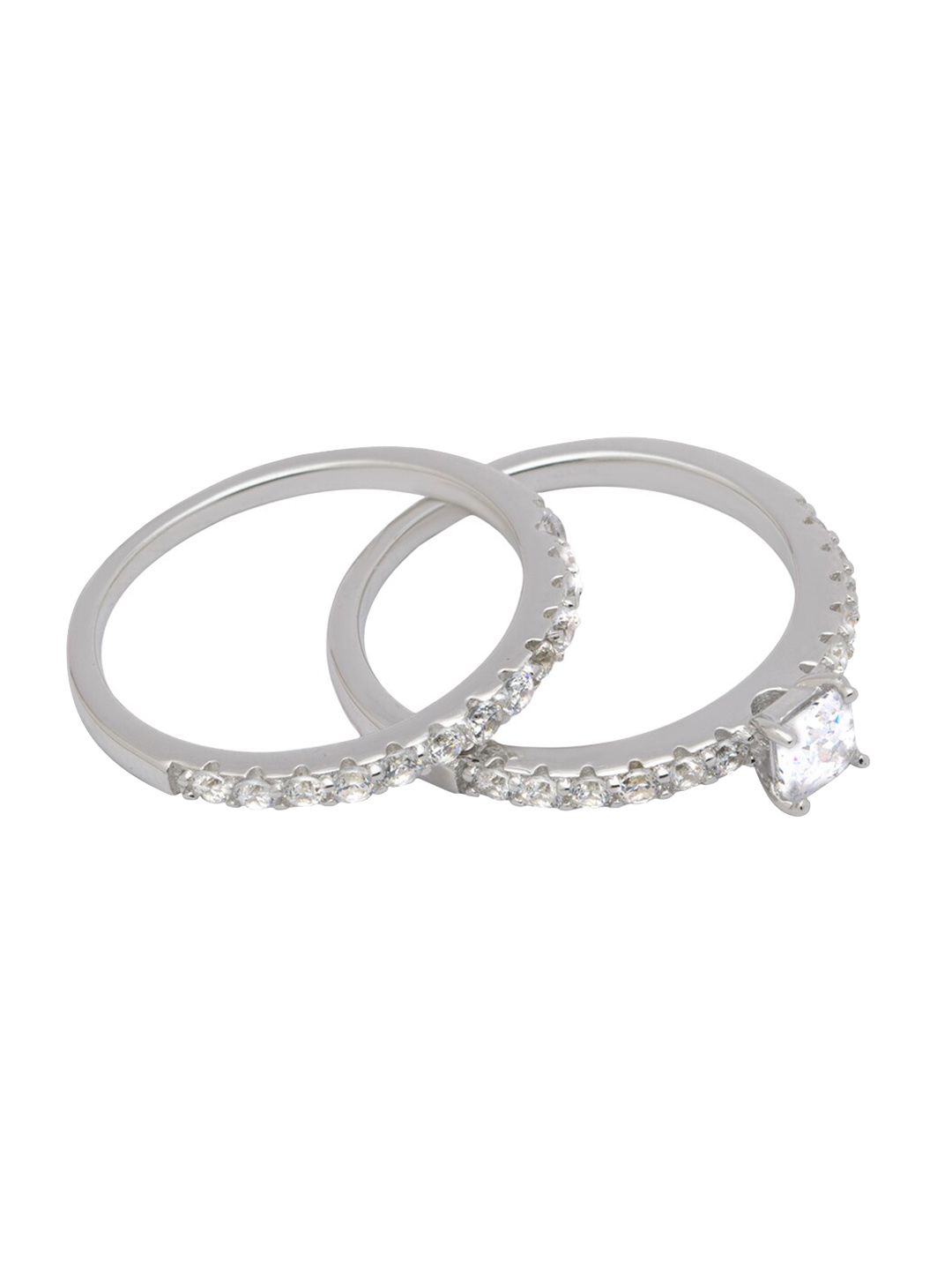 ANAYRA Women Set of 2 925 Sterling Silver Finger Rings Price in India