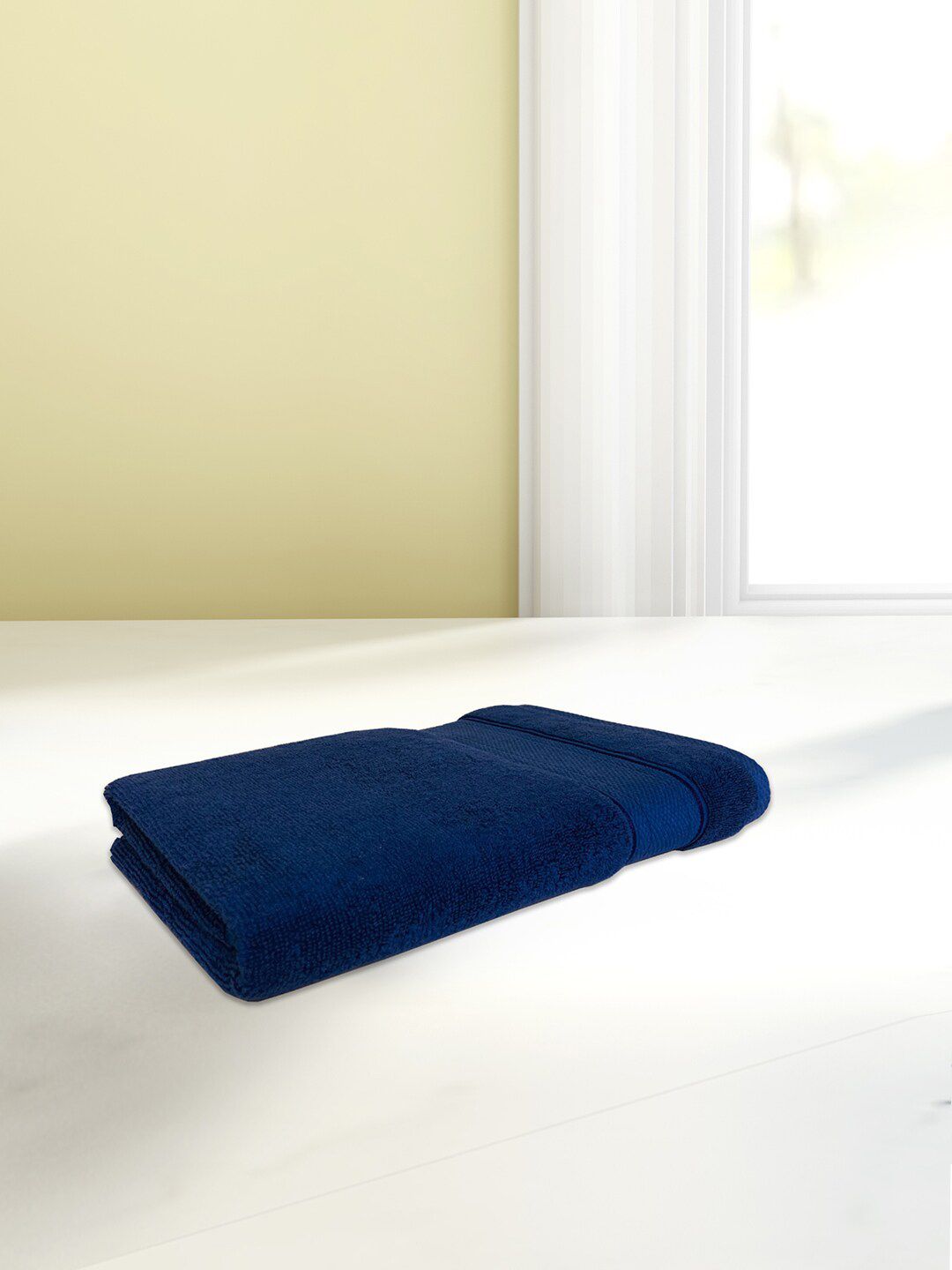 SPACES Navy Blue High Absorbent Pure Cotton Hand Towel Price in India