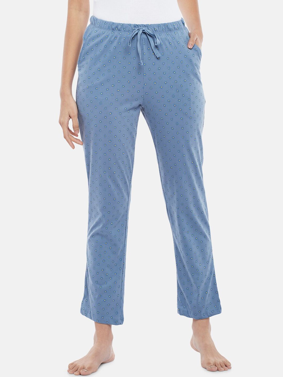 Dreamz by Pantaloons Women Blue Printed Lounge Pants Price in India