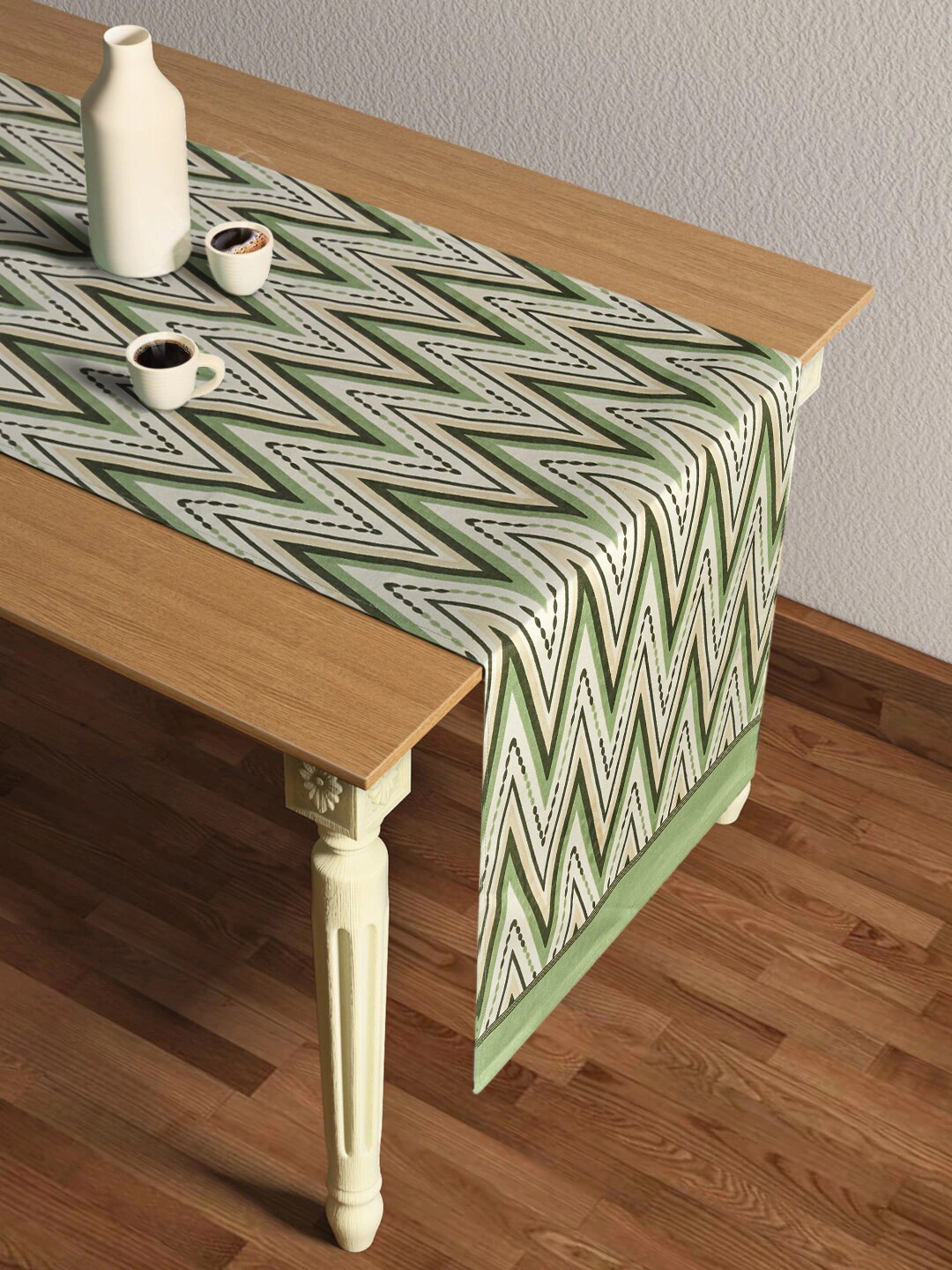 Living scapes by Pantaloons Yellow Printed Table Runner Price in India
