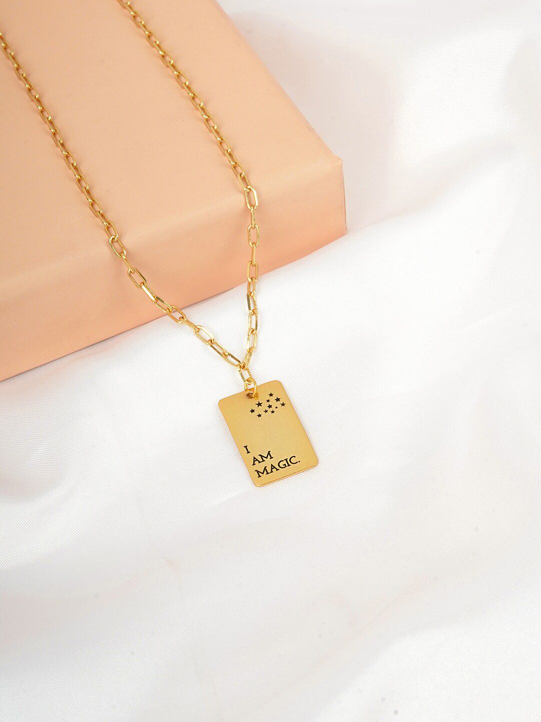 JOKER & WITCH Gold-Toned Brass Gold-Plated I Am Magic Necklace Price in India