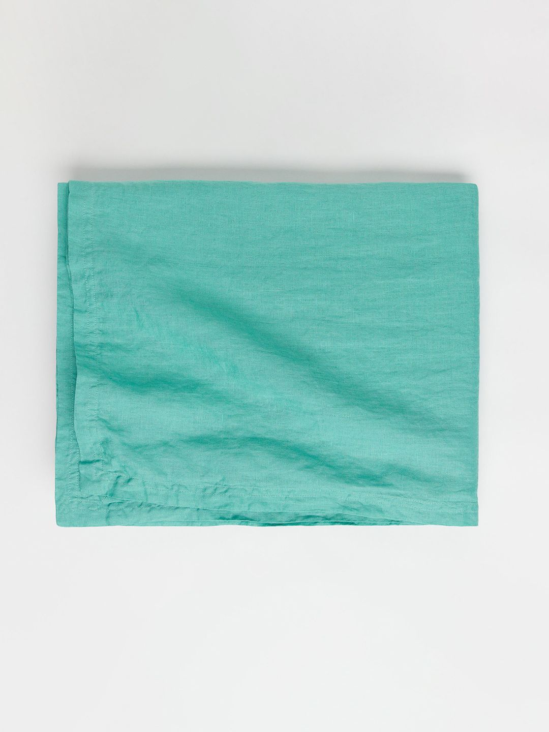 H&M Turquoise Blue Washed Linen Tablecloth Price in India