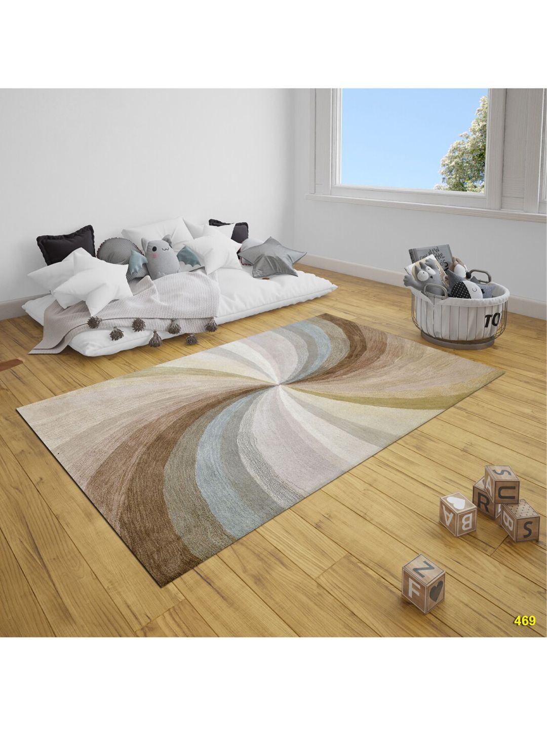 SANDED EDGE Brown & Beige Printed Woolen Heavy Floor Carpet Price in India