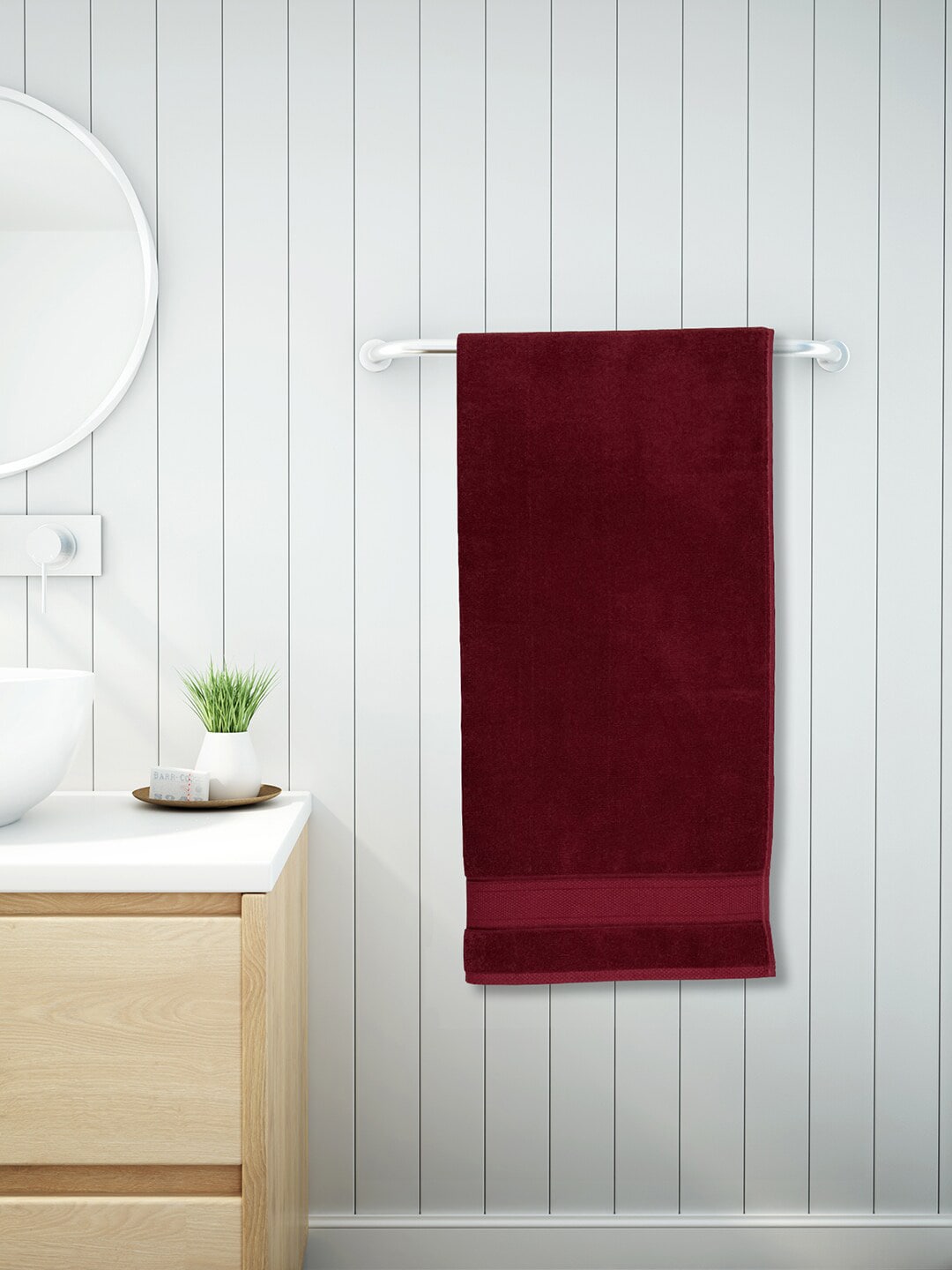 SPACES Red Solid 100% Cotton Bath Towel High Absorbency Tencel Fibre Ultra Soft Bath Towel Price in India
