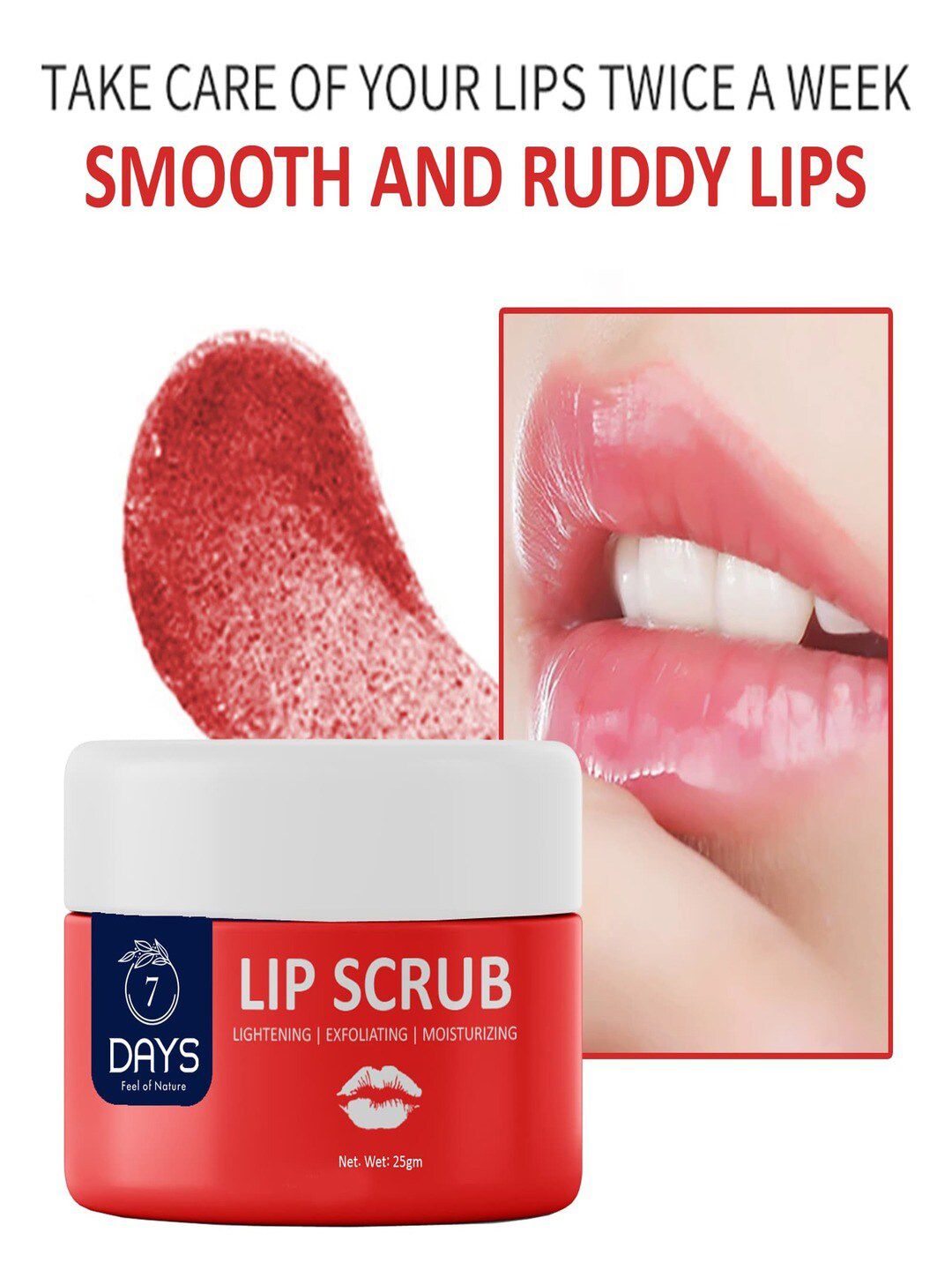 7 DAYS Lip Scrub for Lightening & Brightening Dark Lips - 25g Price in India