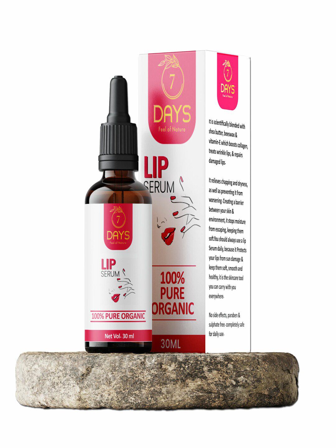 7 DAYS 100% Pure Organic Lip Serum - 30ml Price in India