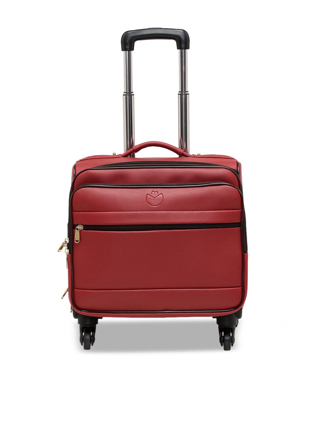 MBOSS Red Solid Soft-Sided Cabin Laptop Overnighter Trolley Suitcase Price in India