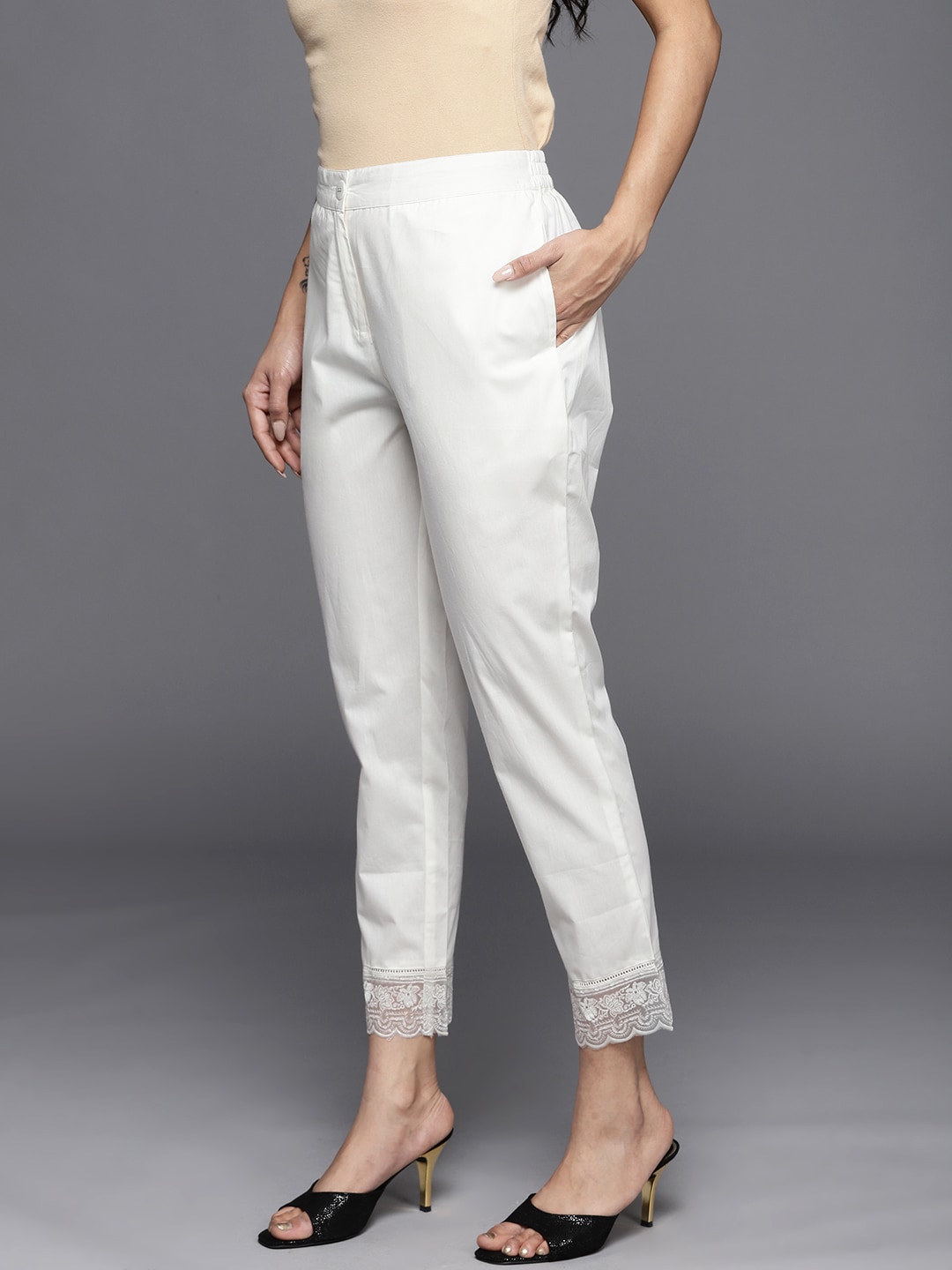 Libas Women Off White Trousers Price in India