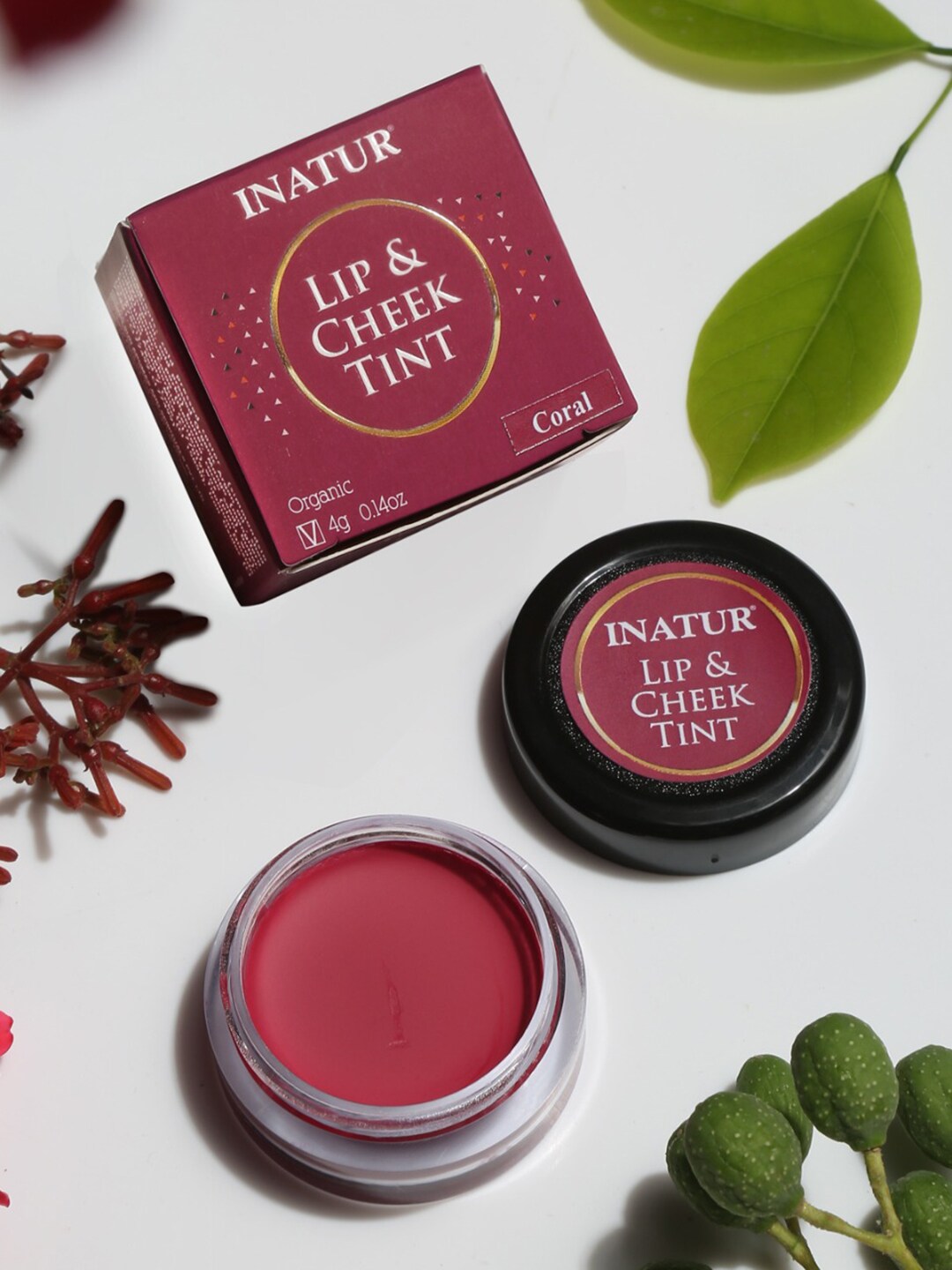 Inatur Lip & Cheek Tint 4 g - Coral Price in India