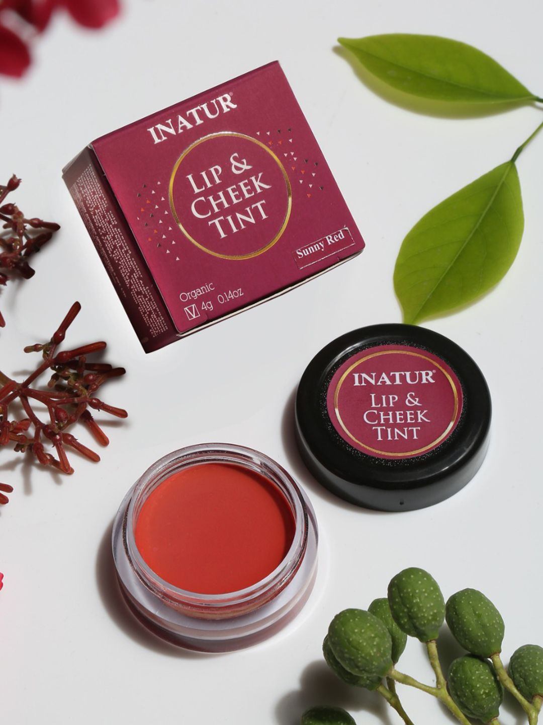 InaturInatur Lip and Cheek Tint Sunny Red 4g Price in India