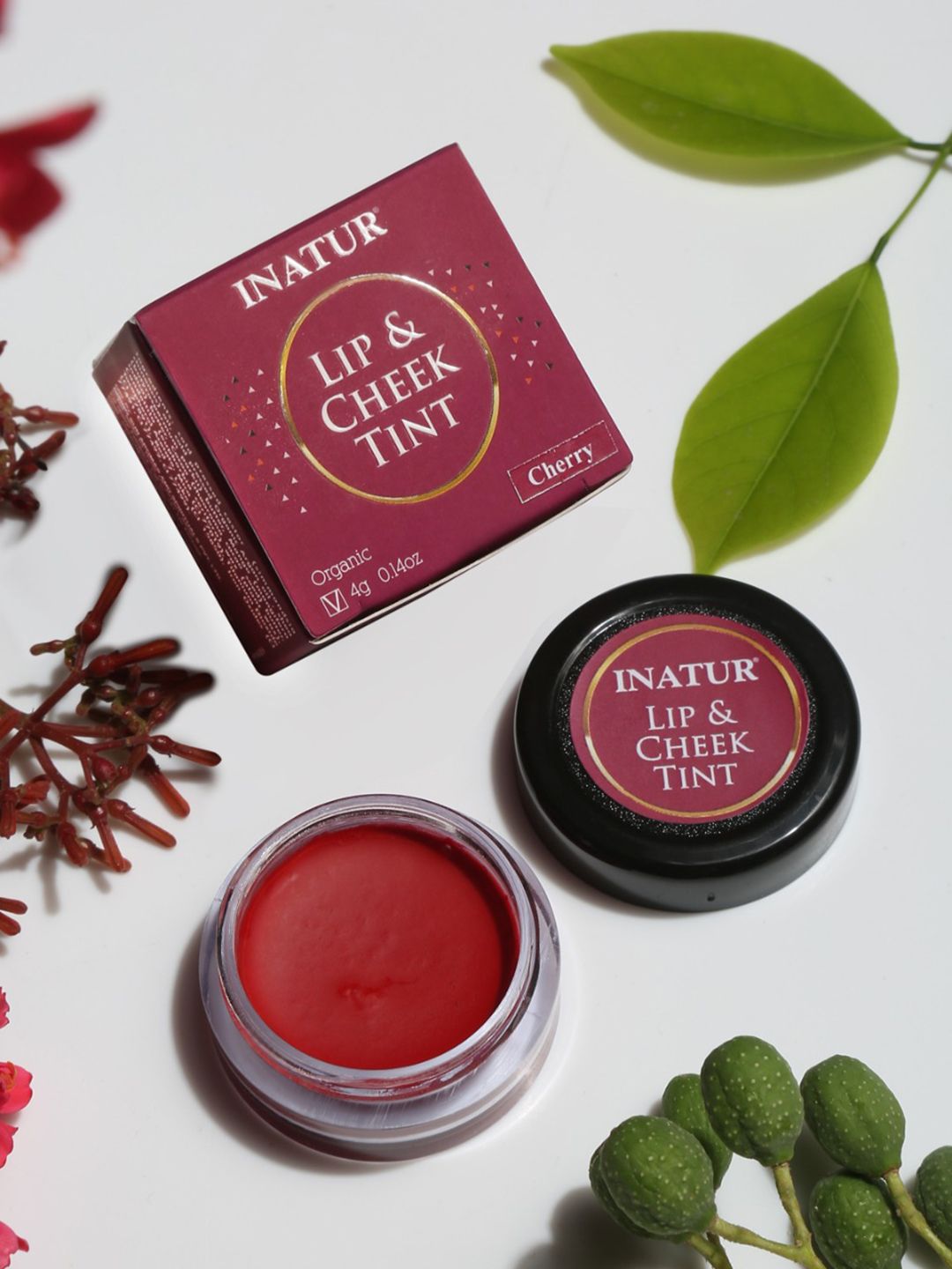 Inatur Lip and Cheek Tint Cherry 4gm Price in India