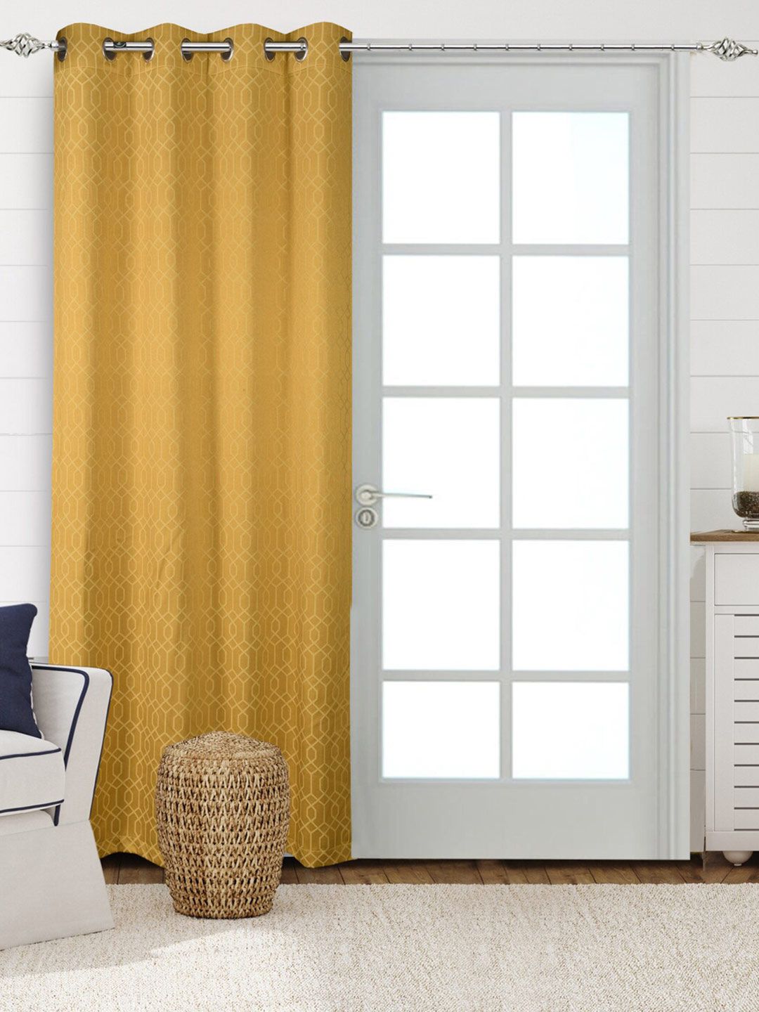 Saral Home Yellow Black Out Door Curtain Price in India