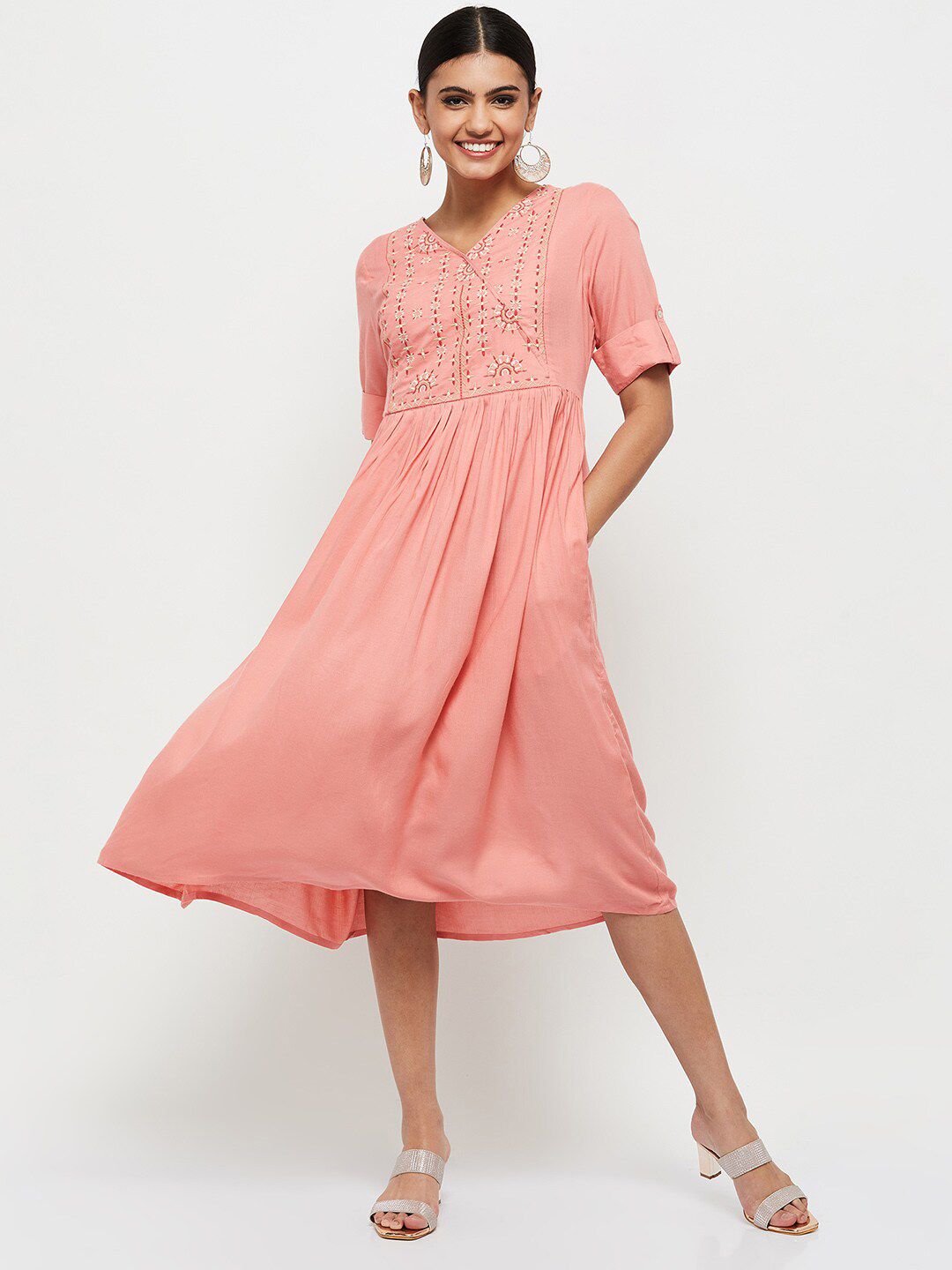 max Pink Midi Dress Price in India