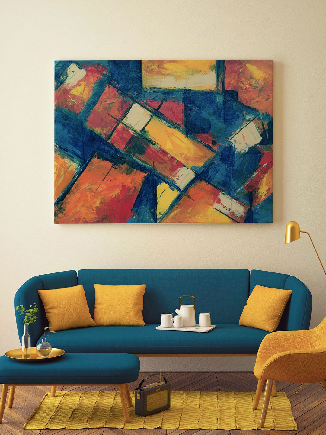 ARTSPACE Blue Abstract Wall Painting Price in India