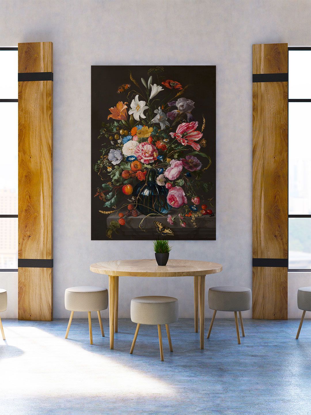 ARTSPACE Black & White Vase of Flower Painting Wall Art Price in India