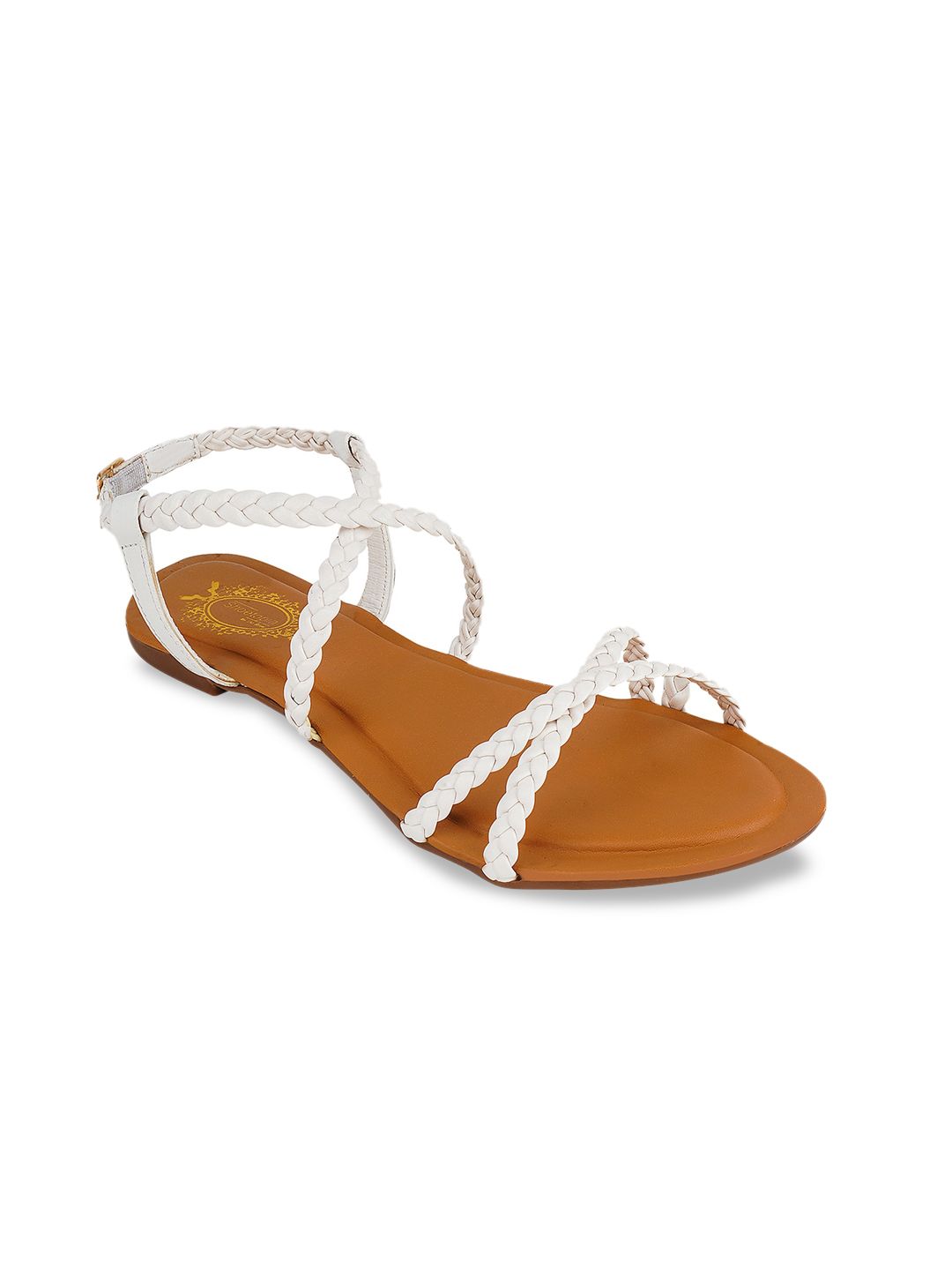 Shoetopia Women White Open Toe Flats Price in India