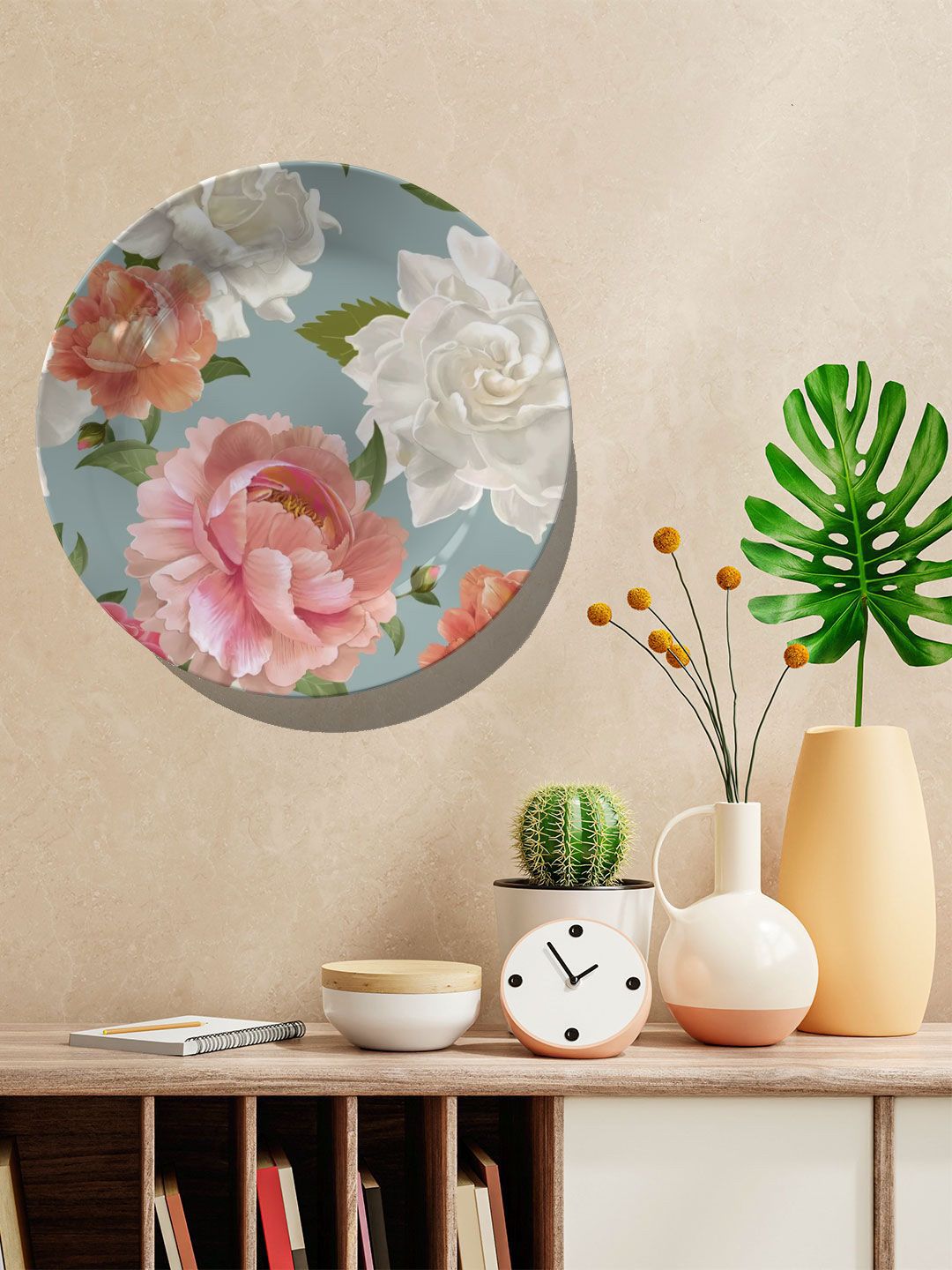 ARTSPACE Blue & Pink Floral Art Wall Decor Price in India