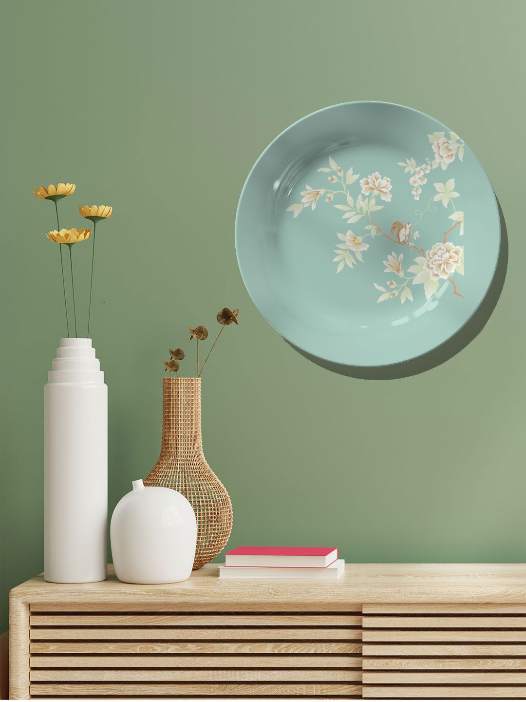 ARTSPACE Blue Floral Printed Ceramic Wall Plates Price in India
