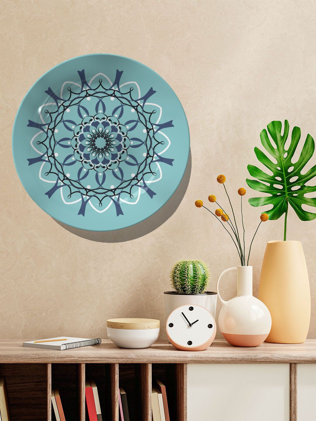 ARTSPACE Blue & White Printed Ceramic Wall Decor Plate Price in India